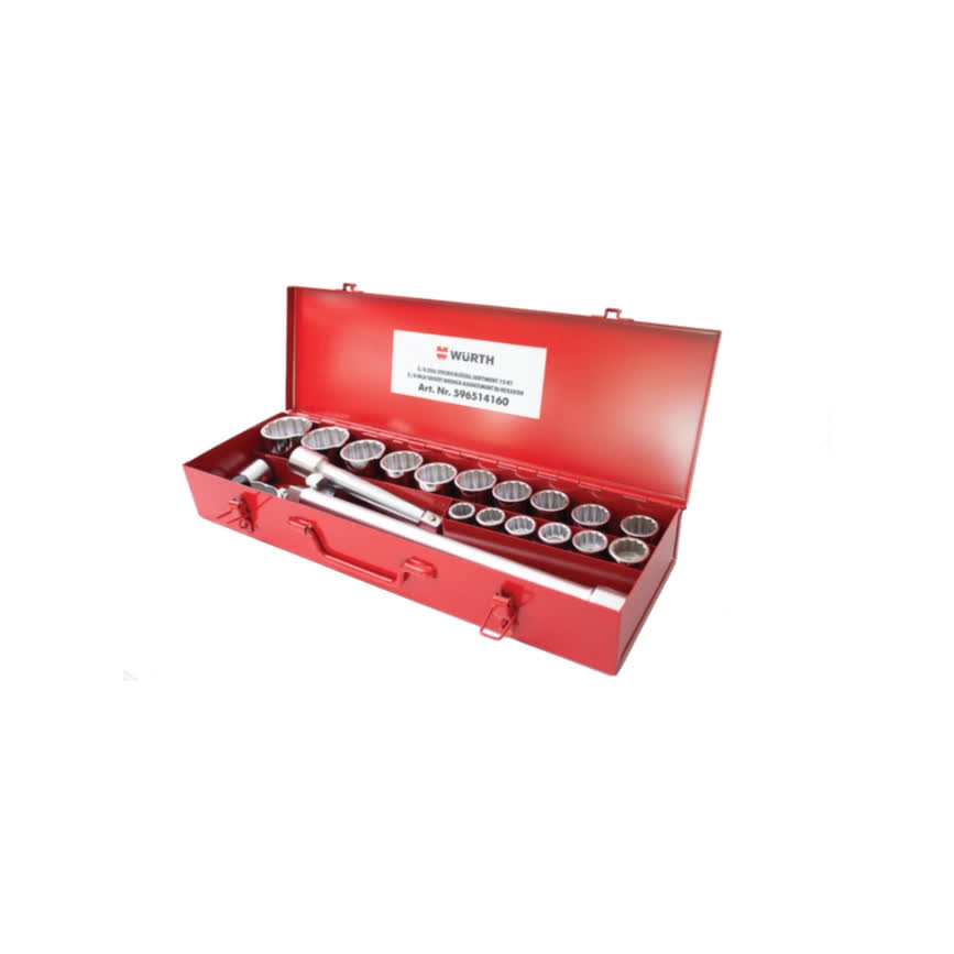 Set i çelësave-kokë për arpion 3/4"-pranim metrik 12-këndor-21 copë
