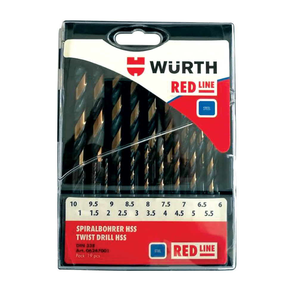Set turjelash për metal-RedLine-HSS-DIN338-1,0-10,0mm-19copë