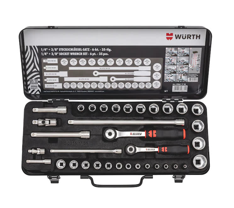 Set çelësa kokë arpioni 1/4-3/8"-6k.-35copë