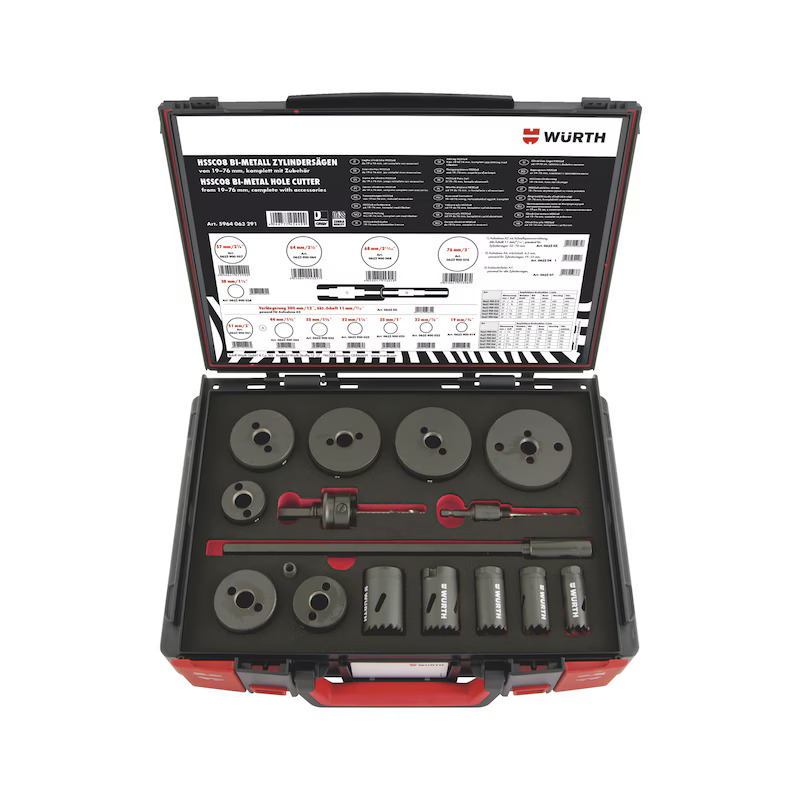 Set gota sharrë shpimi-(19-76MM)-16PCS-50Y ZEBRA