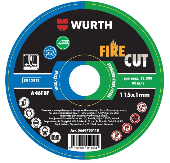 Disk prerës për inox-çelik FIRE CUT