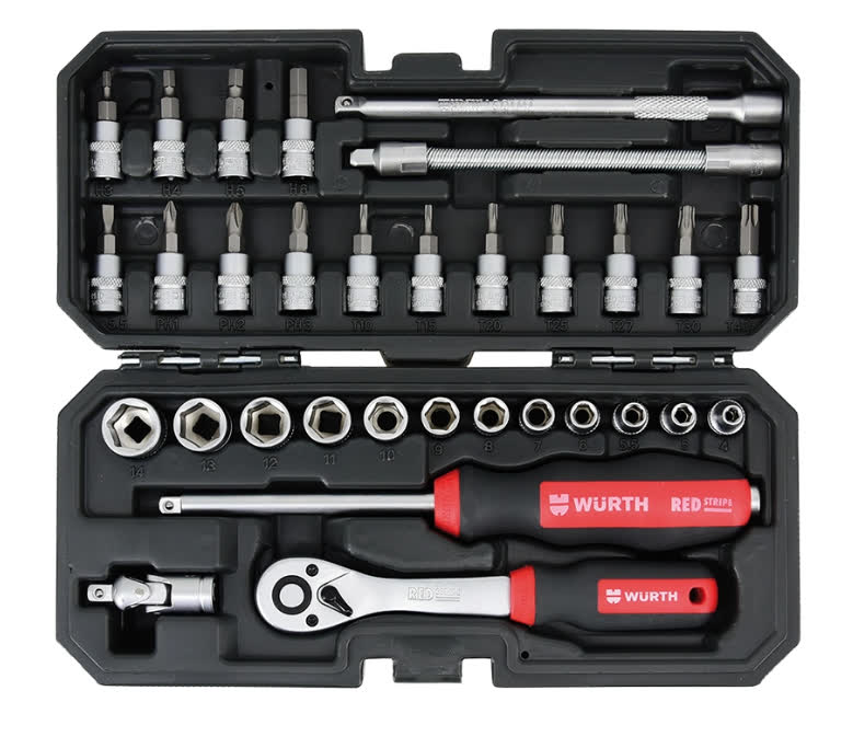 Set çelësa kokë arpioni-RS-1/4"-6k.-32copë